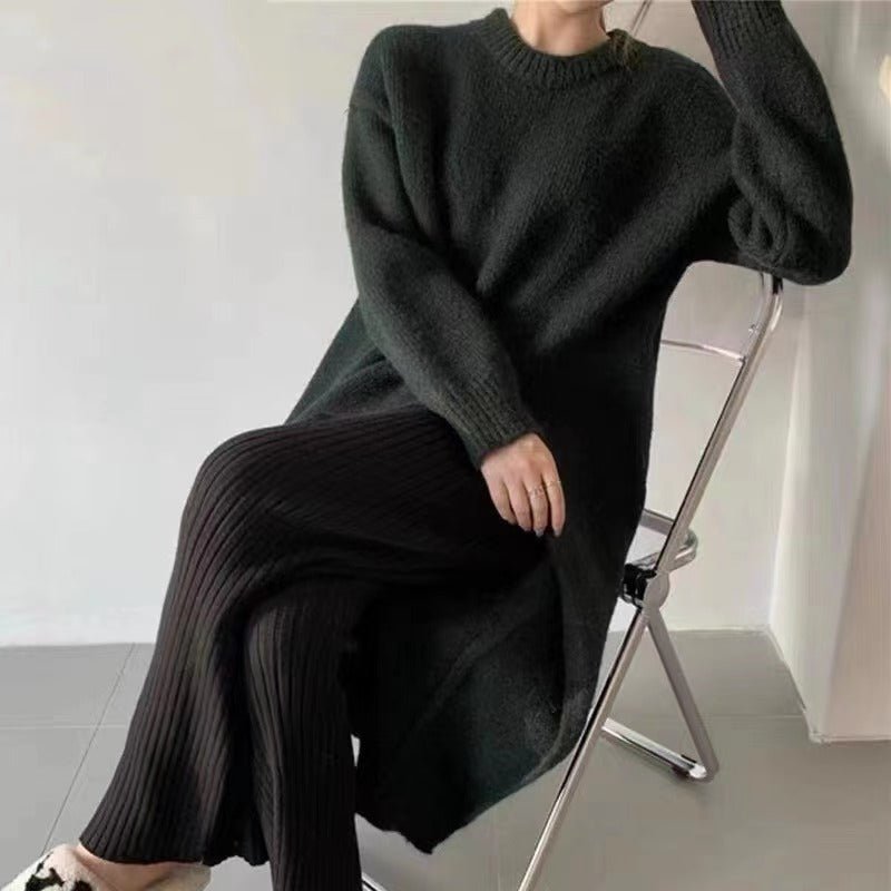 LP | Abito midi con maglione e dettaglio a pieghe