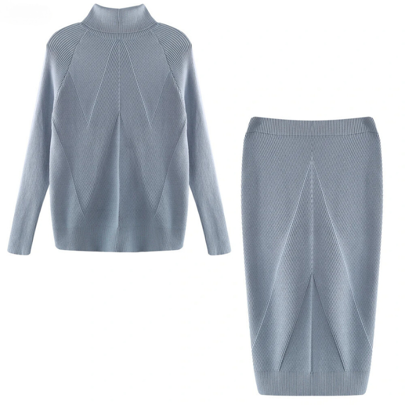 LP | Elegante set maglia e gonna a costine