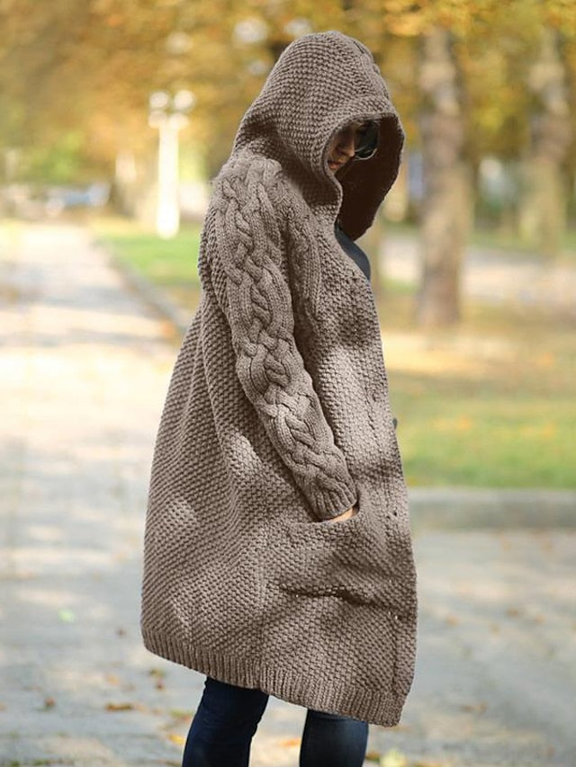 LP | Cardigan con cappuccio in maglia grossa