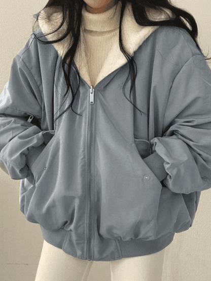 LP | Accogliente giacca con cappuccio e fodera in pile oversize