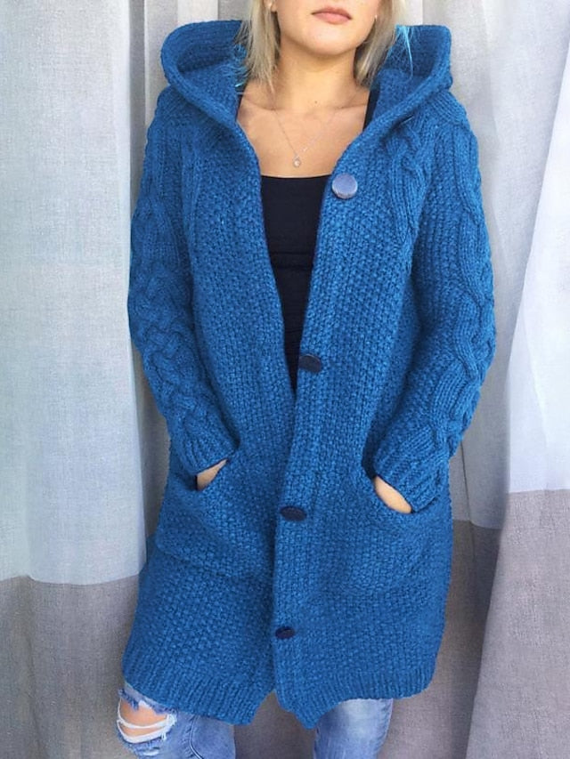 LP | Cardigan con cappuccio in maglia grossa