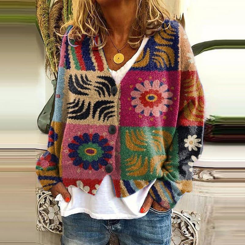 LP | Cardigan patchwork boho con fiori
