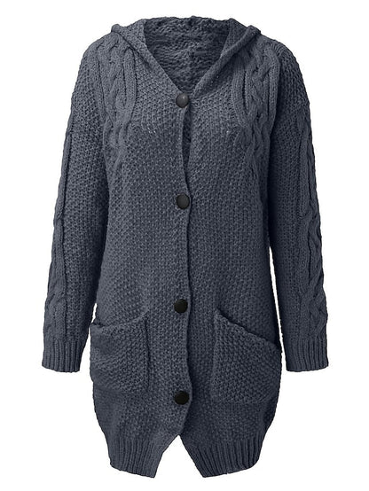 LP | Cardigan con cappuccio in maglia grossa