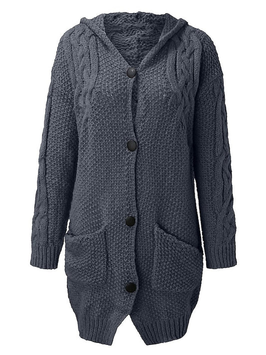 LP | Cardigan con cappuccio in maglia grossa