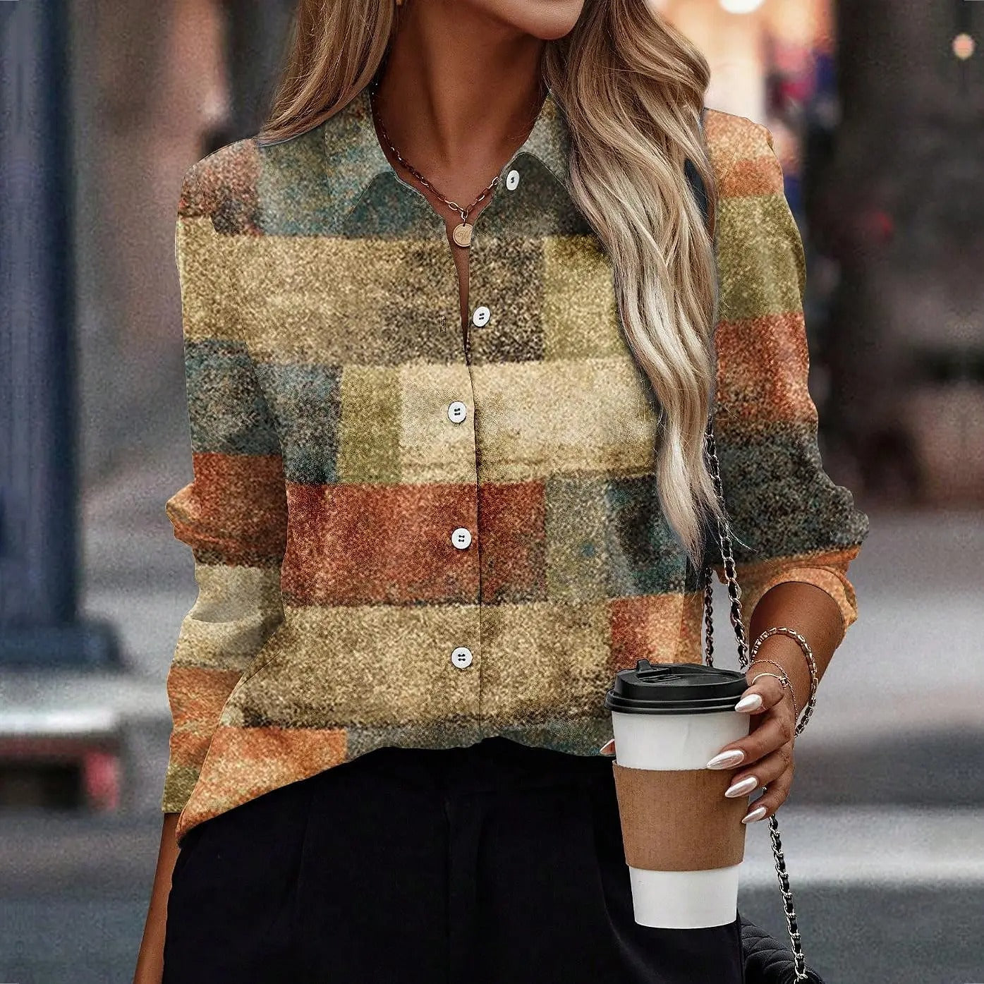 LP | Camicia da donna con maniche lunghe e abbottonatura