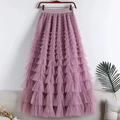 LP | Maxi gonna con ruches e tulle