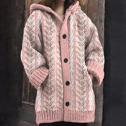 LP | Accogliente cardigan in maglia con cappuccio