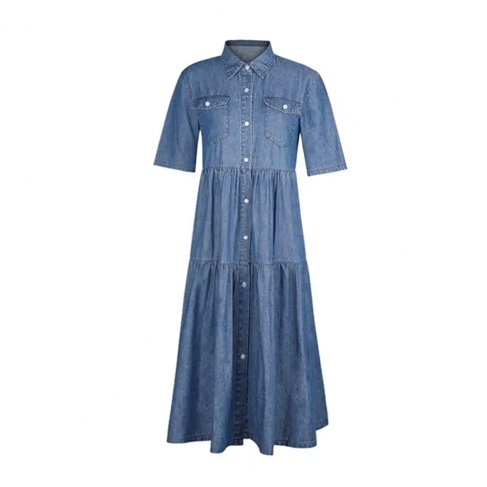 LP | Abito in denim con maniche corte