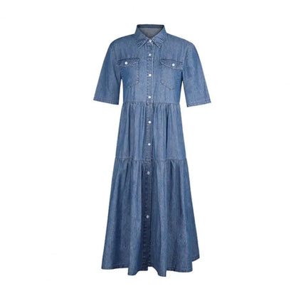 LP | Abito in denim con maniche corte
