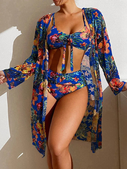 LP | Bikini con stampa floreale e sovrapposizione