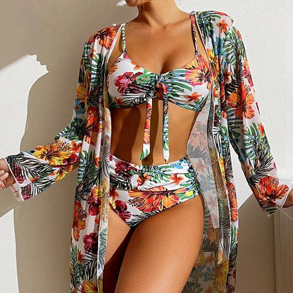 LP | Bikini con stampa floreale e sovrapposizione