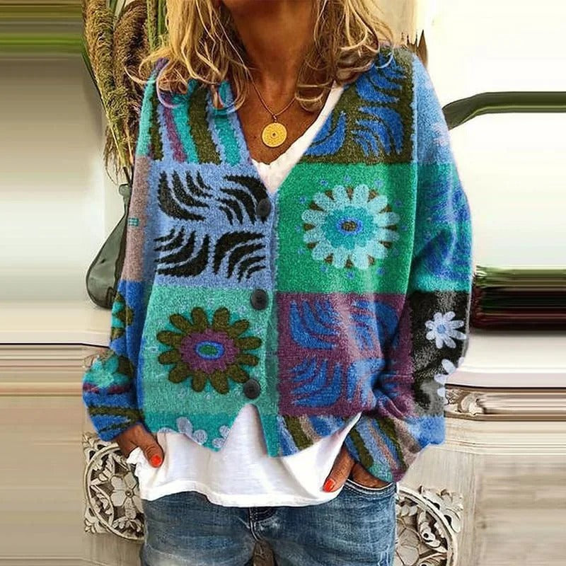 LP | Cardigan patchwork boho con fiori