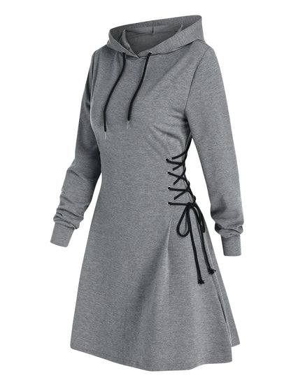 LP | Abito midi con cappuccio casual-chic