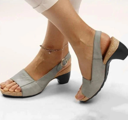 LP | Sandali slingback aperti con tacco a blocco
