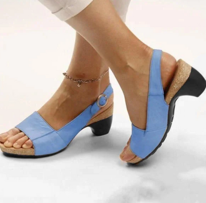 LP | Sandali slingback aperti con tacco a blocco
